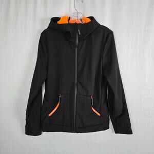 Superdry Mountain Jacket Women's S Black Orange Pinnacle Series Hooded Full Zip